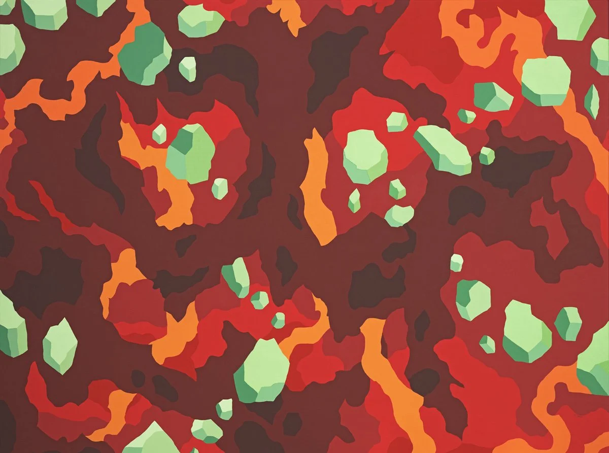 In The Jaws Of The Lord Of Death, acrylic on canvas, 36 x 48 inches, 2022