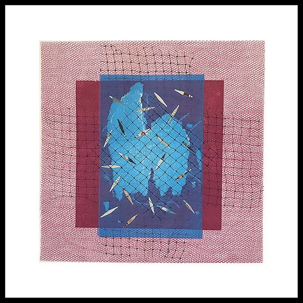 Response #5, Monoprint with Chine-collé on Reeves BFK, 15” x 15”, 2025