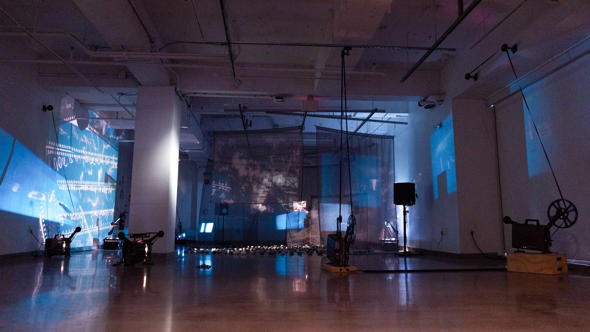 Cinelabyrinth - 1 min, Multi-Channel Film Installation, Six 16mm projectors, two overhead projectors, Three-Channel non-sync soundtracks, 2024
