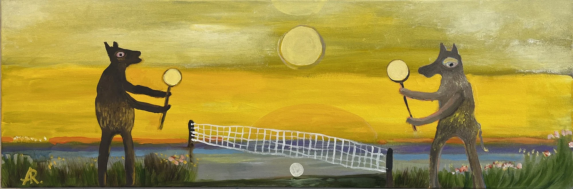 Playing Tennis with the Light, oil on canvas