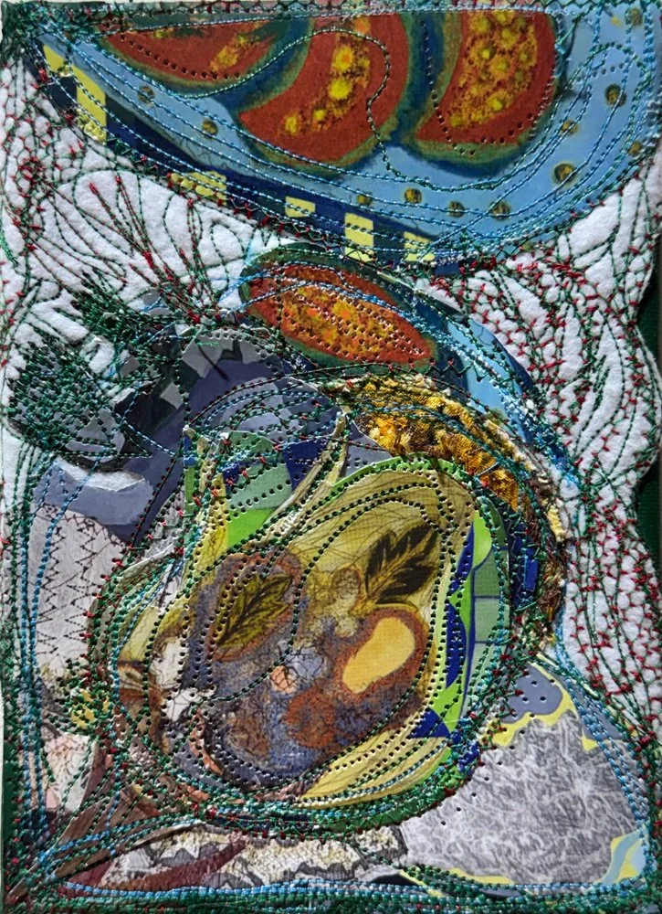 Blue and Yellow II, Mixed media on canvas, 5x7 inches