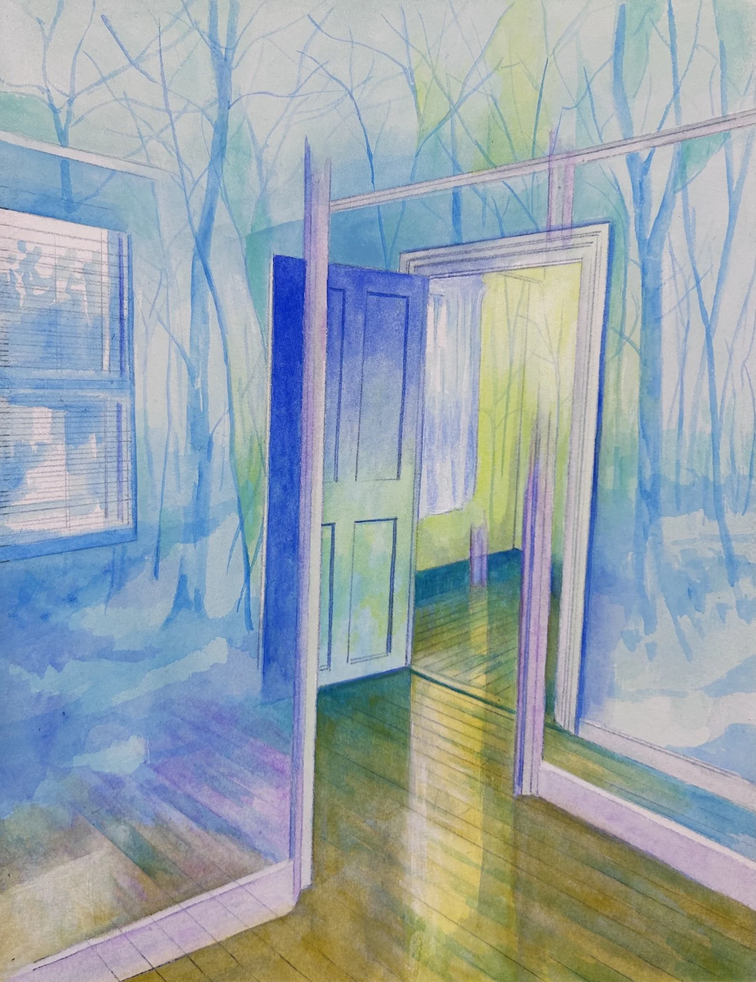Bekka Teerlink, Through, not Around, mixed media on paper, 17 x 13 inches framed