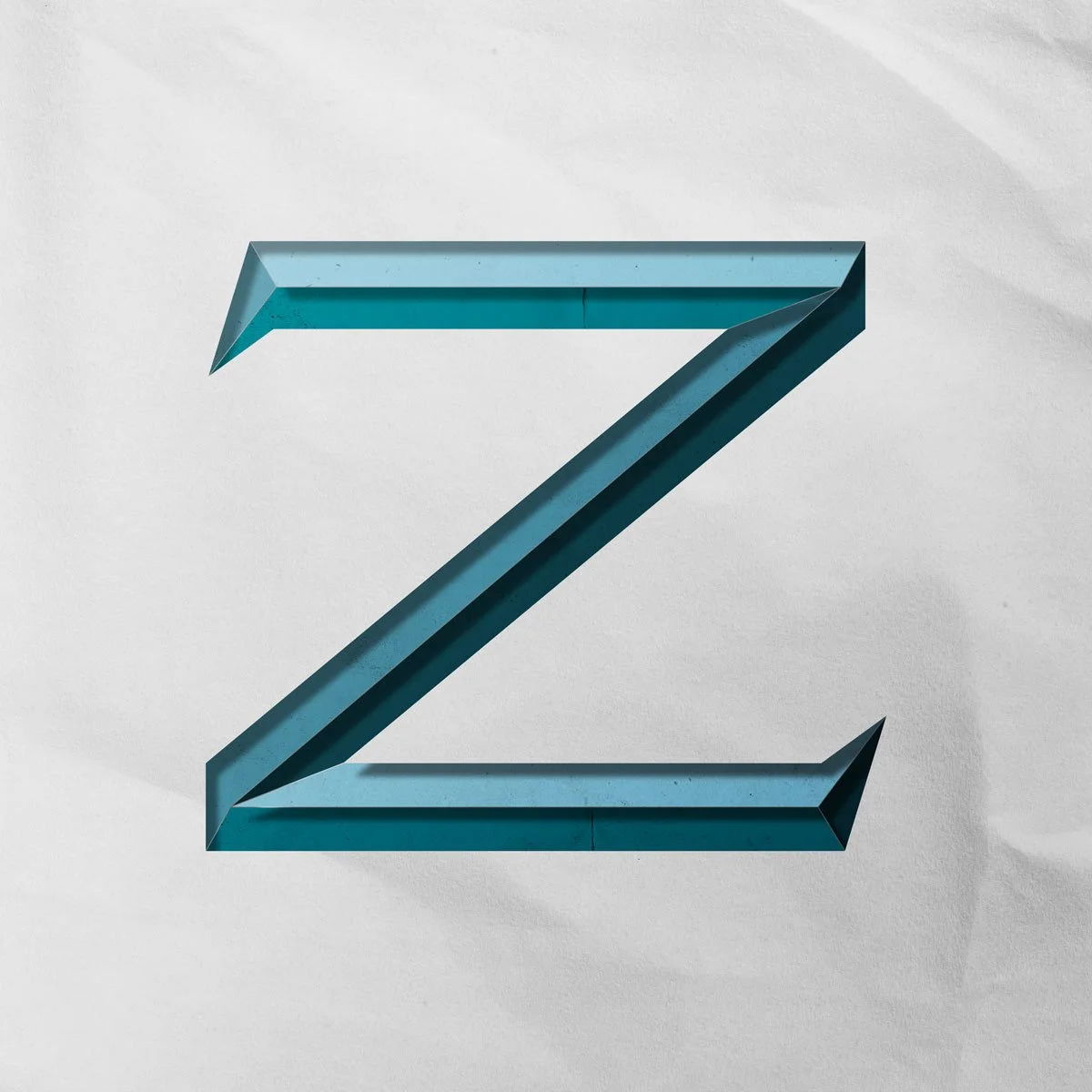 Capital letter Z cut from paper