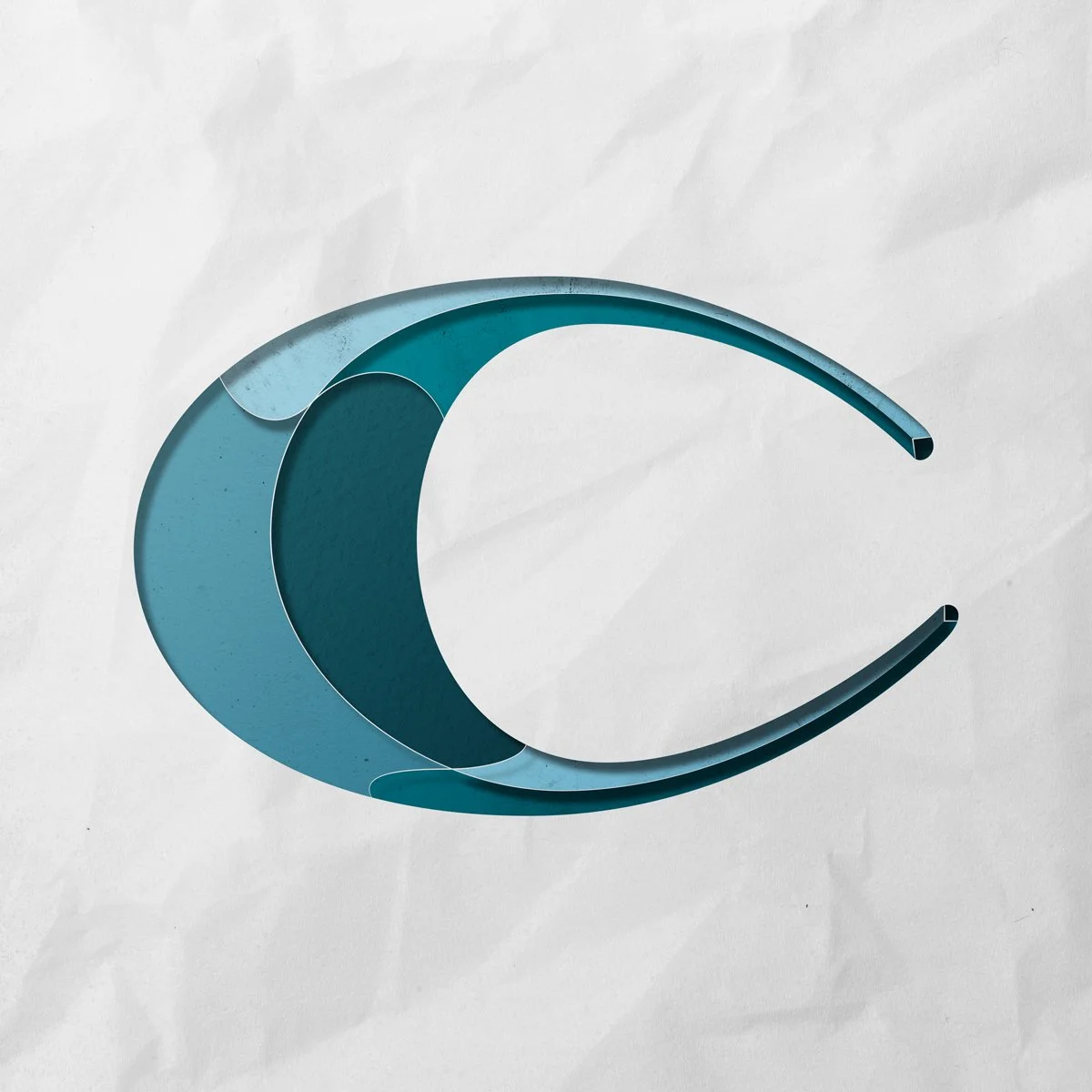 Letter C cut out from paper