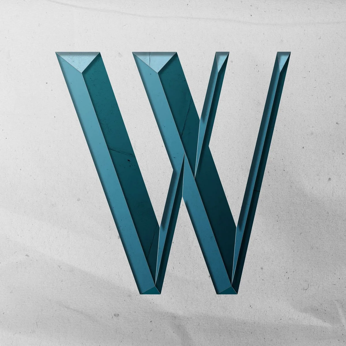 Capital Letter W cut from paper