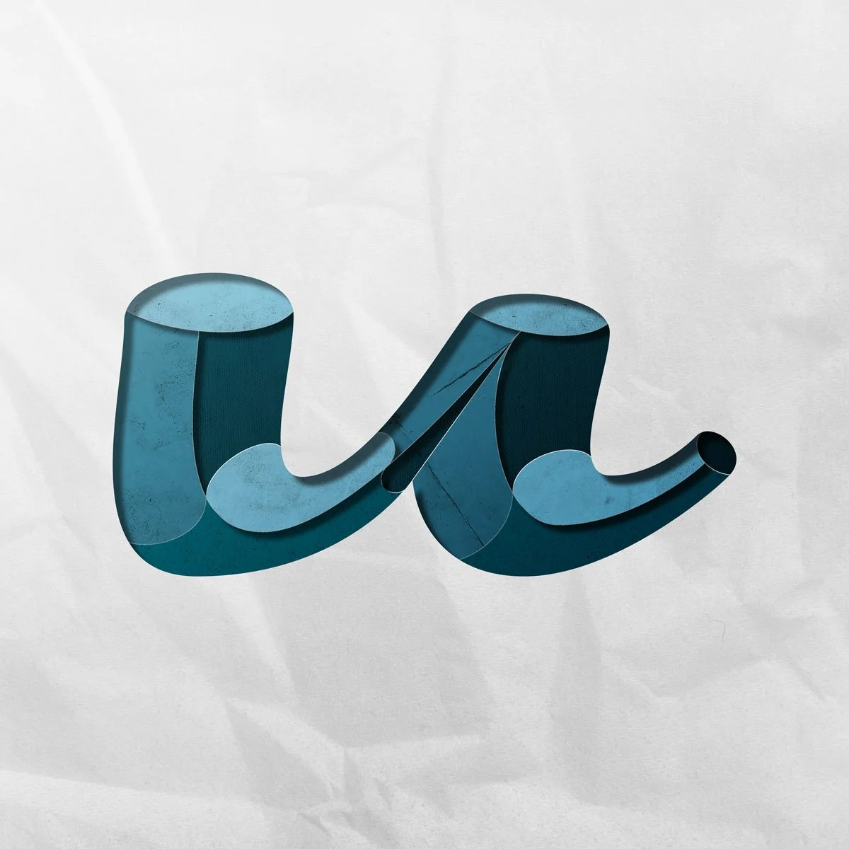 Cursive, lowercase letter u