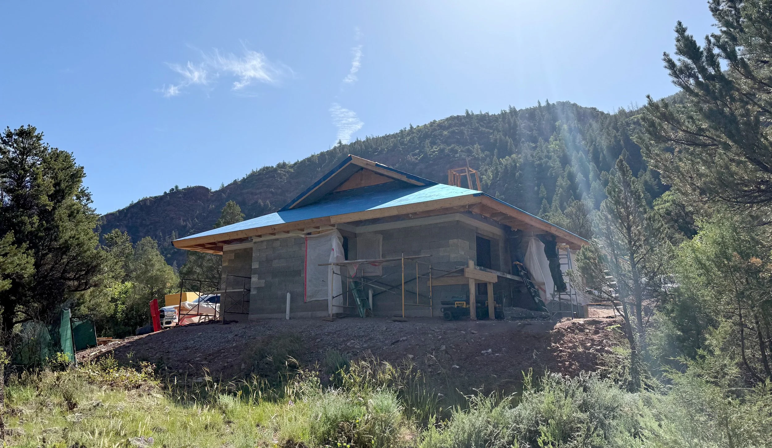 Timber framed Faswall EcoNest architecture healthy home under construction