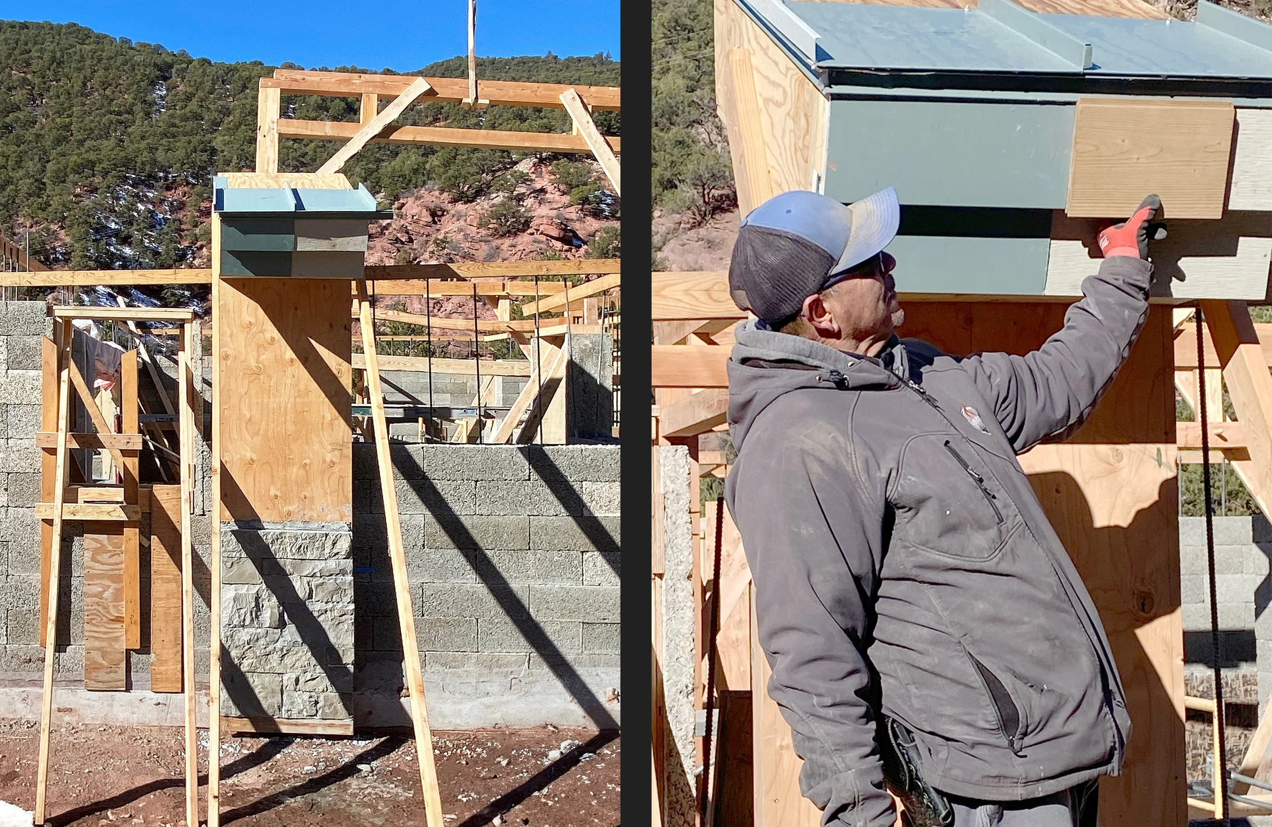 a Faswall wall during construction process