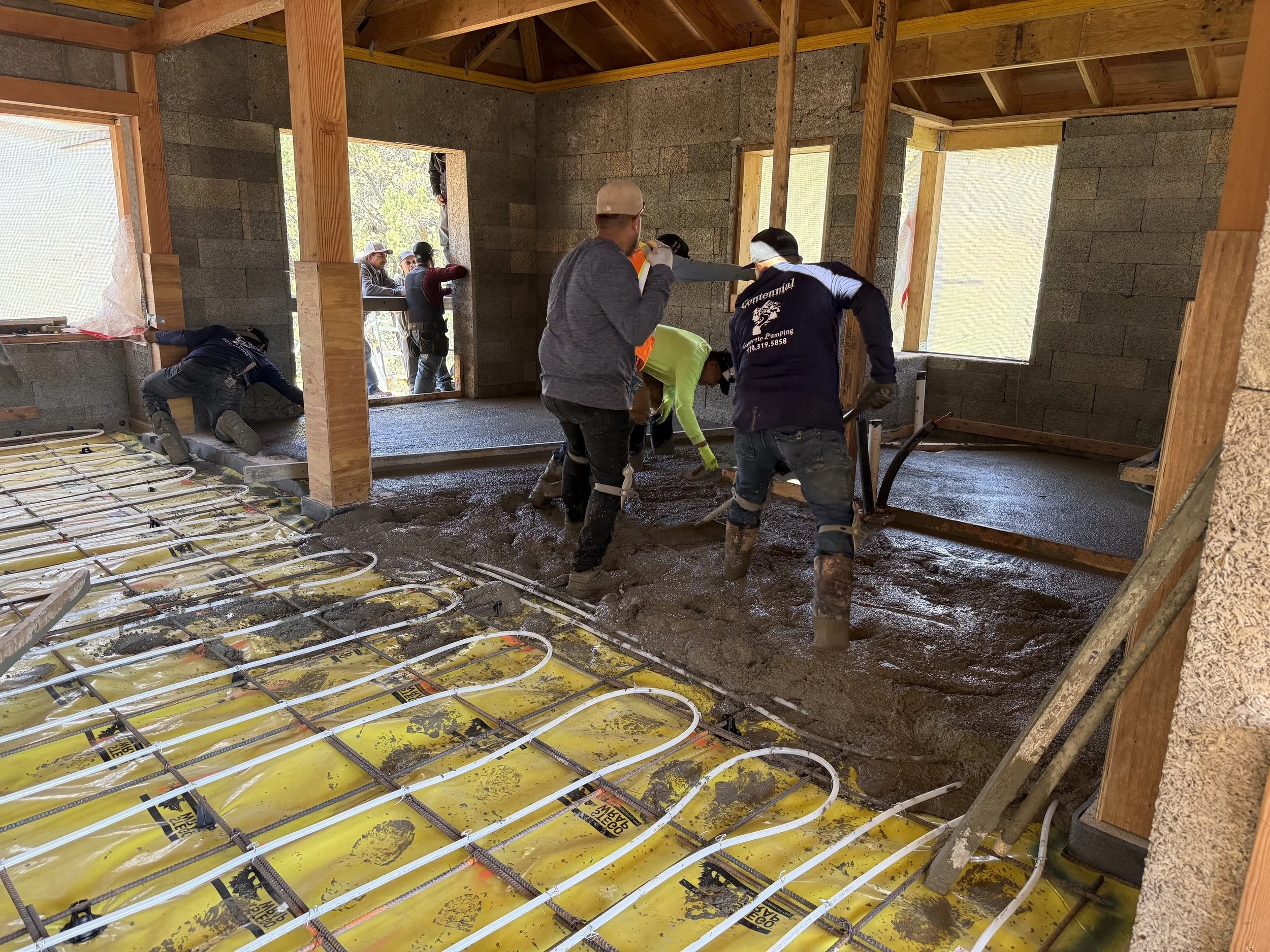 Installation of radiant floor heating in concrete slab