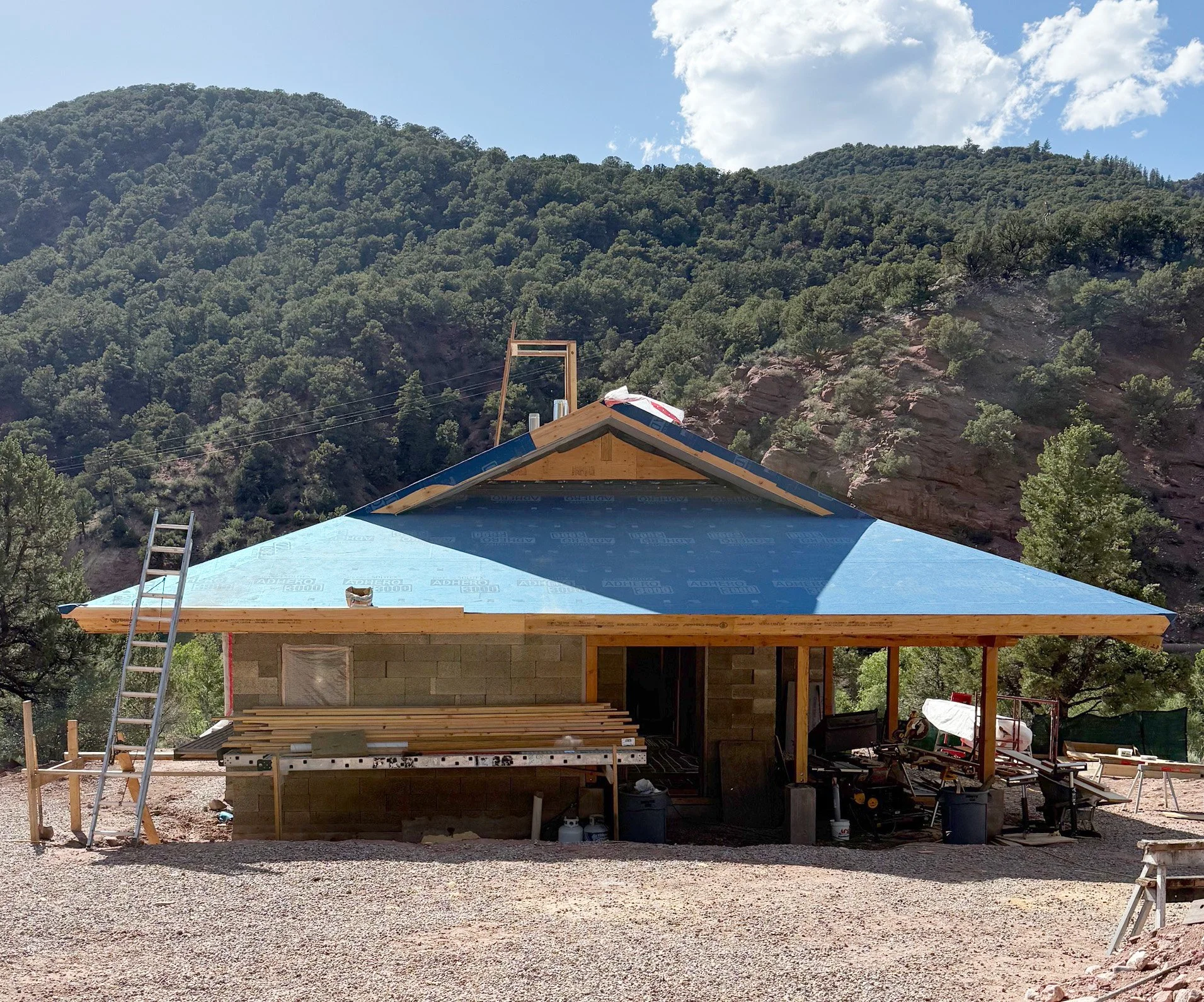 An EcoNest healthy home under construction in the Colorado mountains