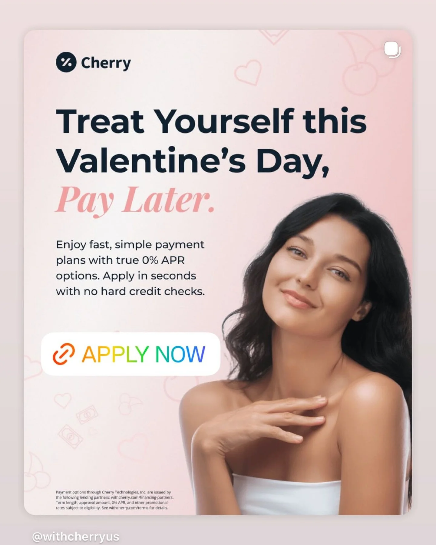 Este Valentine&rsquo;s Day tambi&eacute;n es para ti 💗

En Beyond Health MedSpa queremos que puedas acceder a tus tratamientos con mayor tranquilidad.
Por eso, ofrecemos opciones de pago flexibles a trav&eacute;s de Cherry, con un proceso r&aacute;p