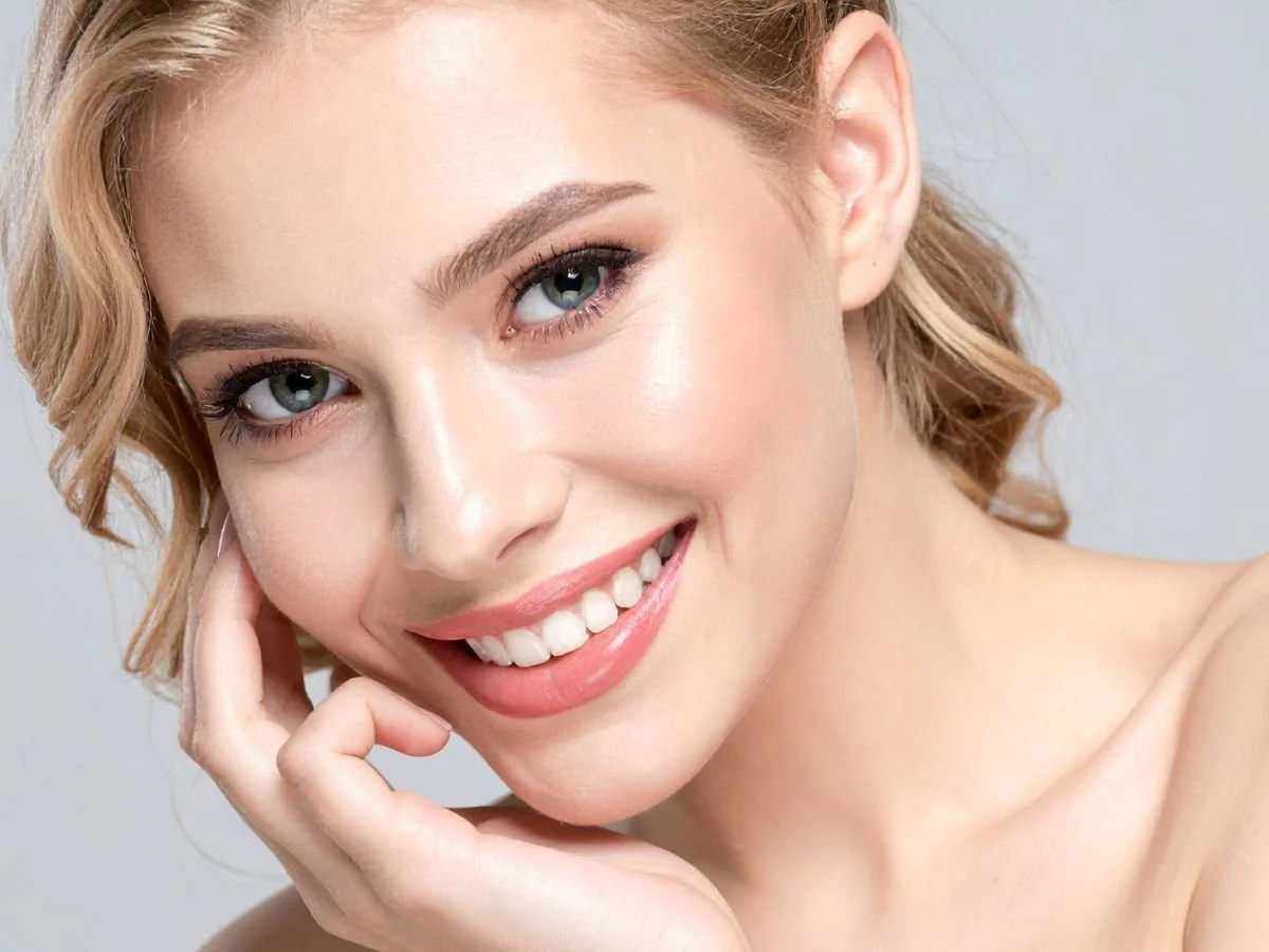 Beautiful woman smiling looking at you