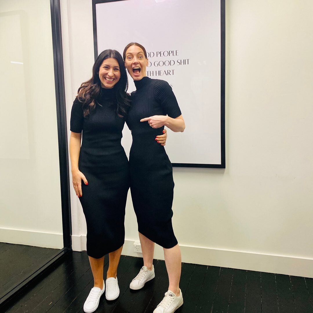 They run a business together, they can finish each others sentences and now they're even accidentally wearing the exact same thing! We love this office twinning moment. 🖤