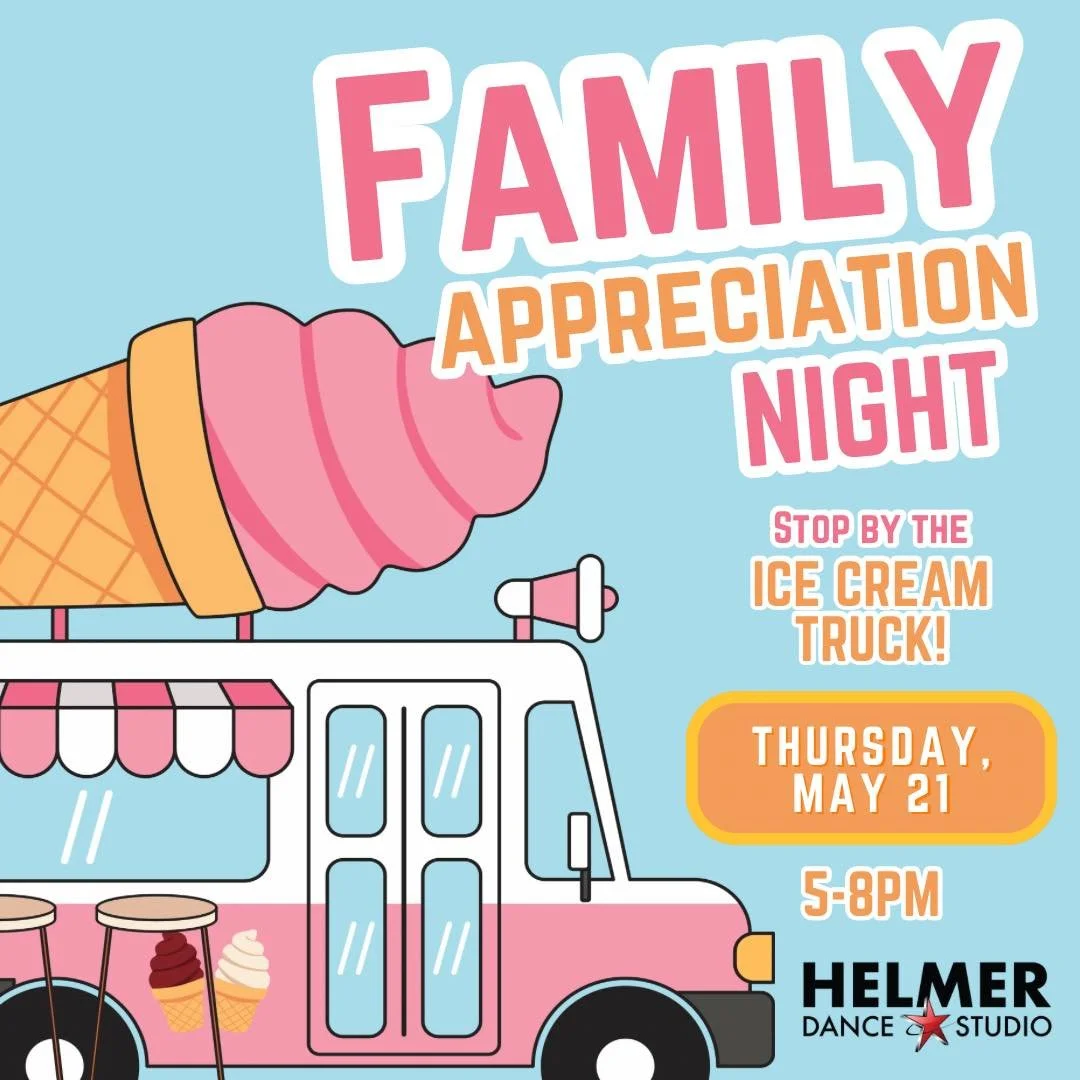Join us TOMORROW for Family Appreciation day! The ice cream truck will be parked in the studio lot from 5-8pm. Swing in for a sweet treat on us!
🍦❤️🍦❤️🍦