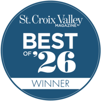 Badge or logo for St. Croix Valley Magazine, indicating 'Best of 26 Winner'.
