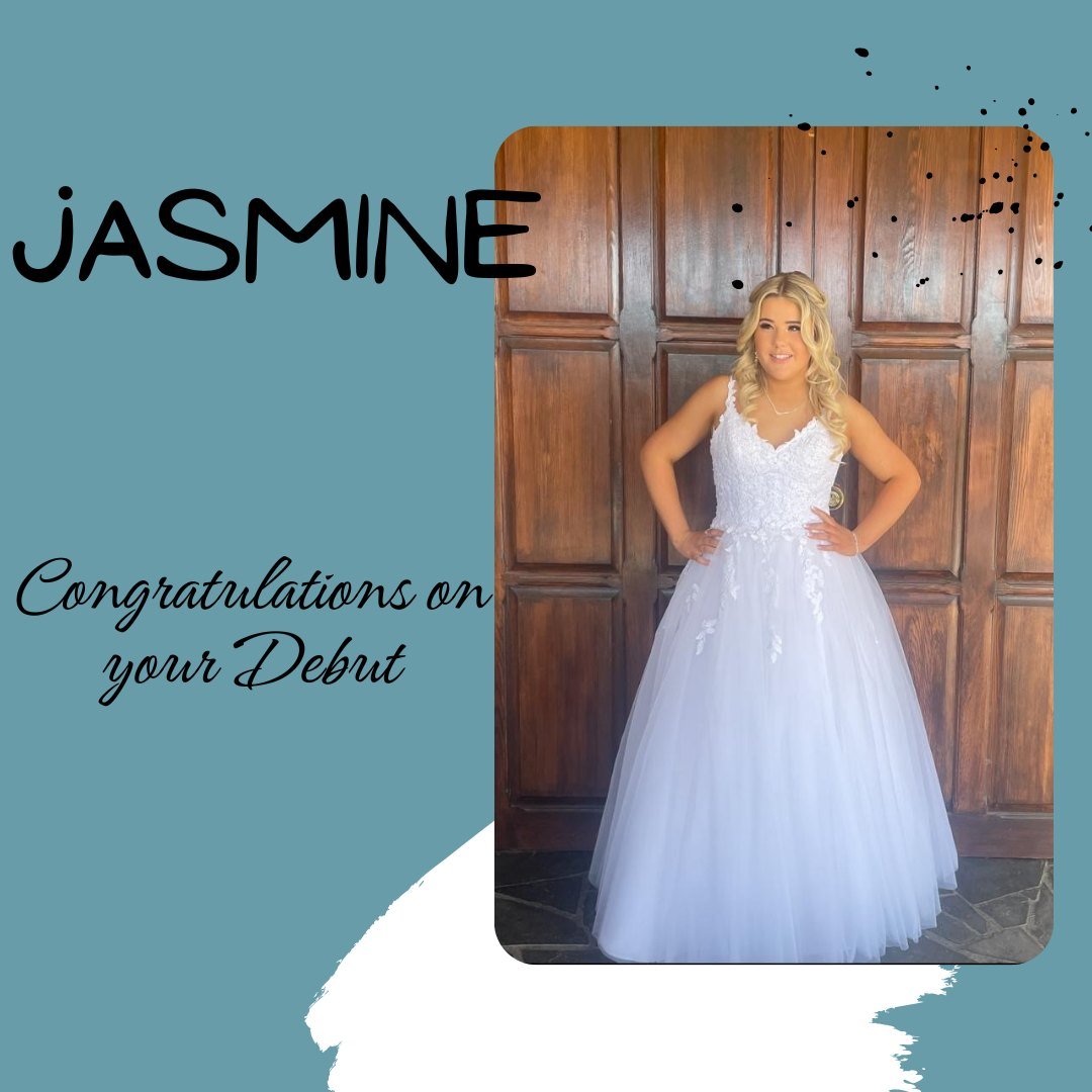 Congratulations to our beautiful girl Jasmne who wore the Kristy dress recently at her debut.