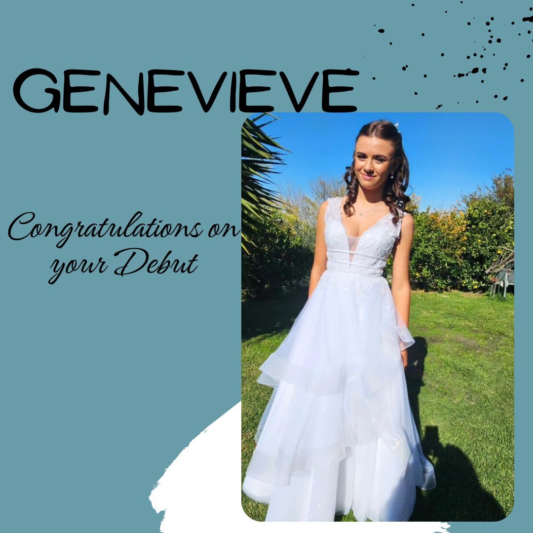 Congratulations to our Beautiful deb girl Genevieve on her debut recently. She is wearing our 'Charlie' dress with a waterfall skirt.  Waterfall skirts have been extremely popular in 2024. 
#debs2024 #missbellaboronia #debutanteball #no1debshopmelbou