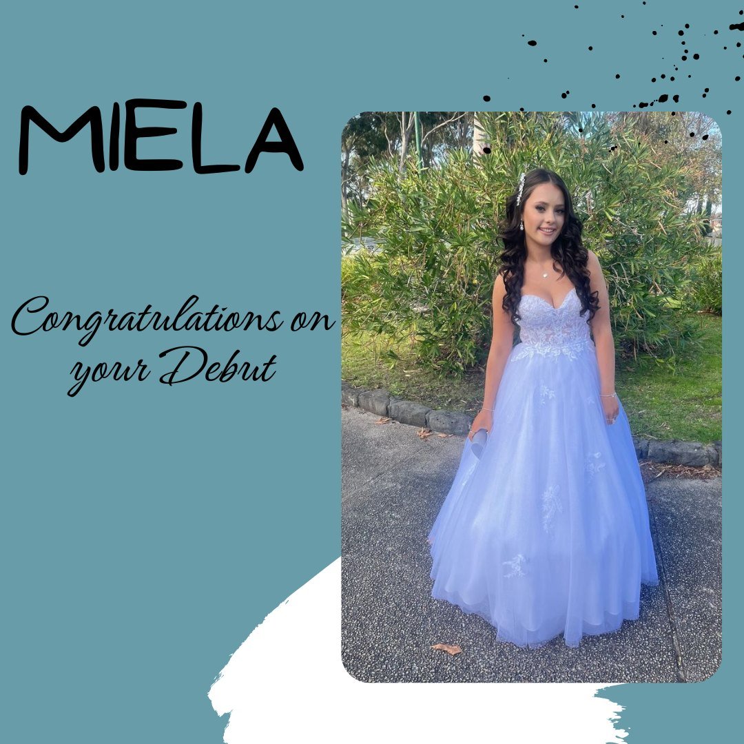 Another beautiful girl who has recently done her debut. Congratulations Miela, you look amazing wearing our Freya gown. 
#debs2024 #realdebs #missbellabrunswick