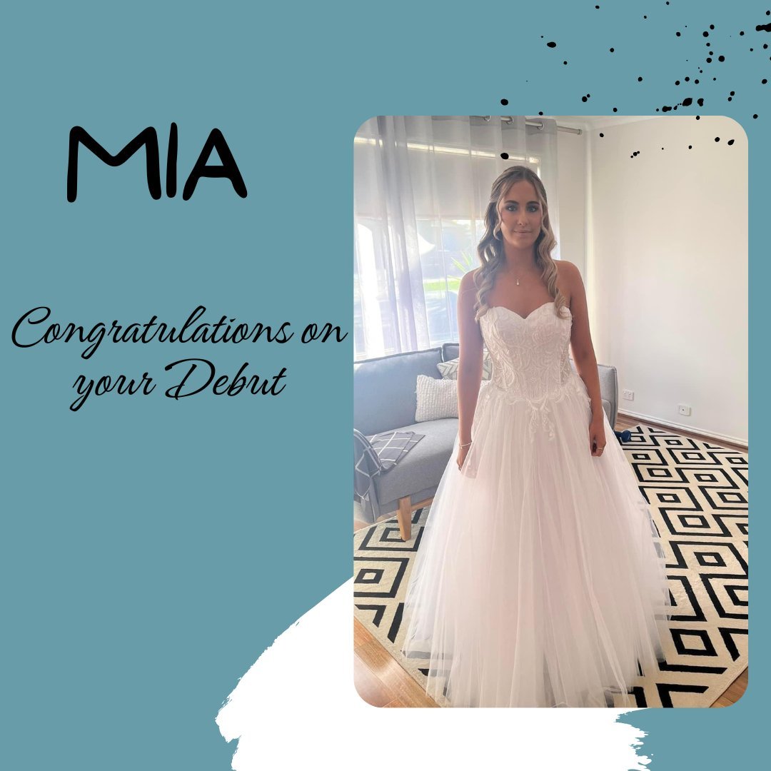 Congratulations to Mia  on her recent debut! Here she is looking beautiful in our 'Renata' gown. We hope you had an amazing time :) 

#realdebutante #debut #debs2024 #missbellaboronia