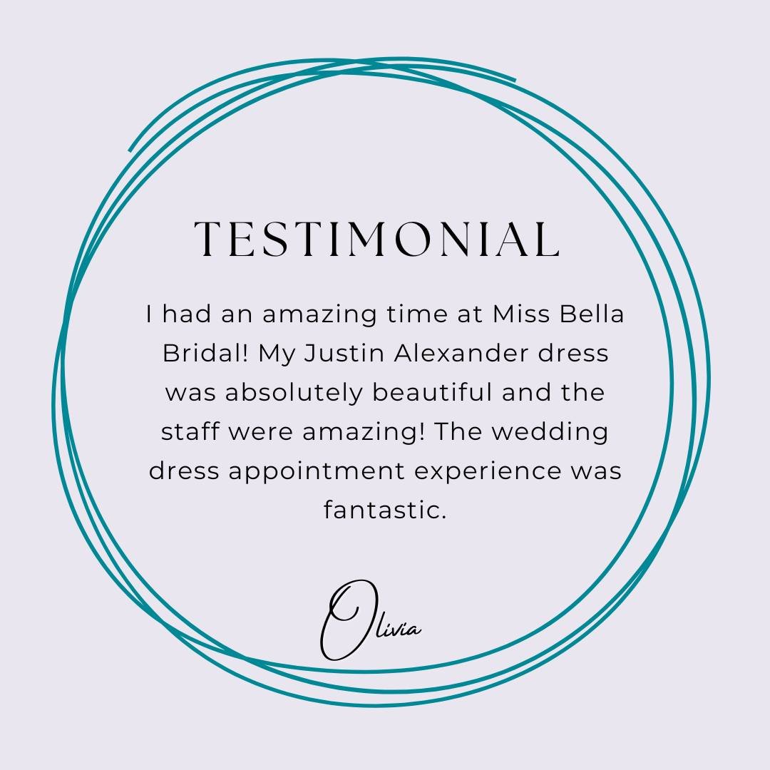 Thank you Olivia for your kind words, we are glad you had a great time with us and yes your #justinalexander dress looked totally amazing on you! 

#testimonials #thankyou #kindwords #missbellabrunswick
