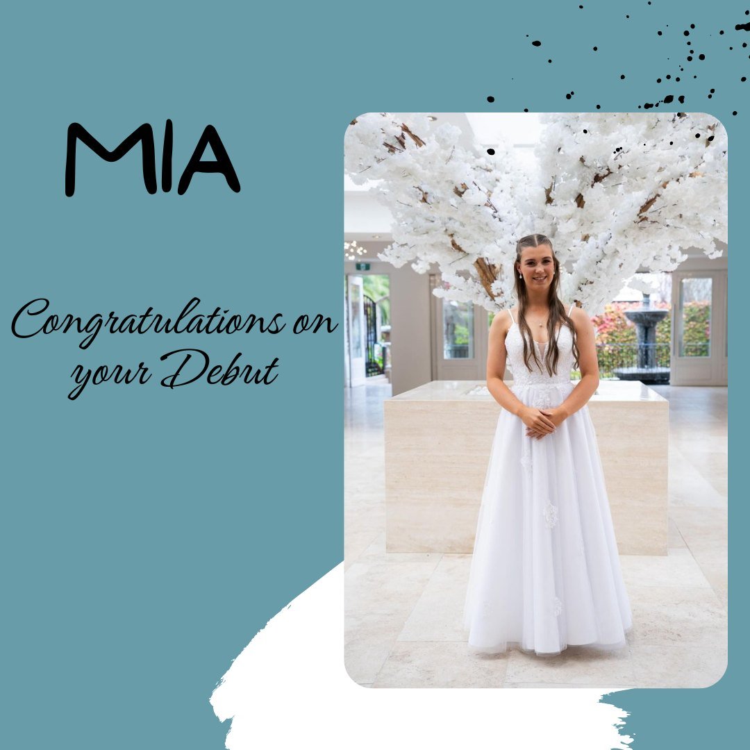 Another beautiful girl made her debut recently and congratulations to Mia! She is wearing our 'Chelsea' deb Dress 

#debut2024 #realdebs #Congratulations #realdeb #missbellabrunswick