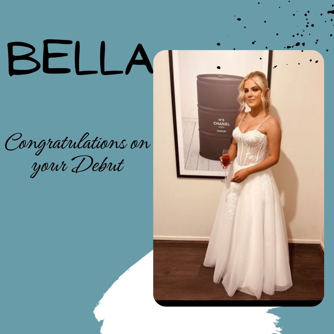 Congratulations to our recent deb girl Bella - you looked amazing in our 'Jayda' deb gown. 
#realdebs #debs2024 #debs2025 #missbellaboronia #congratulations #debutante