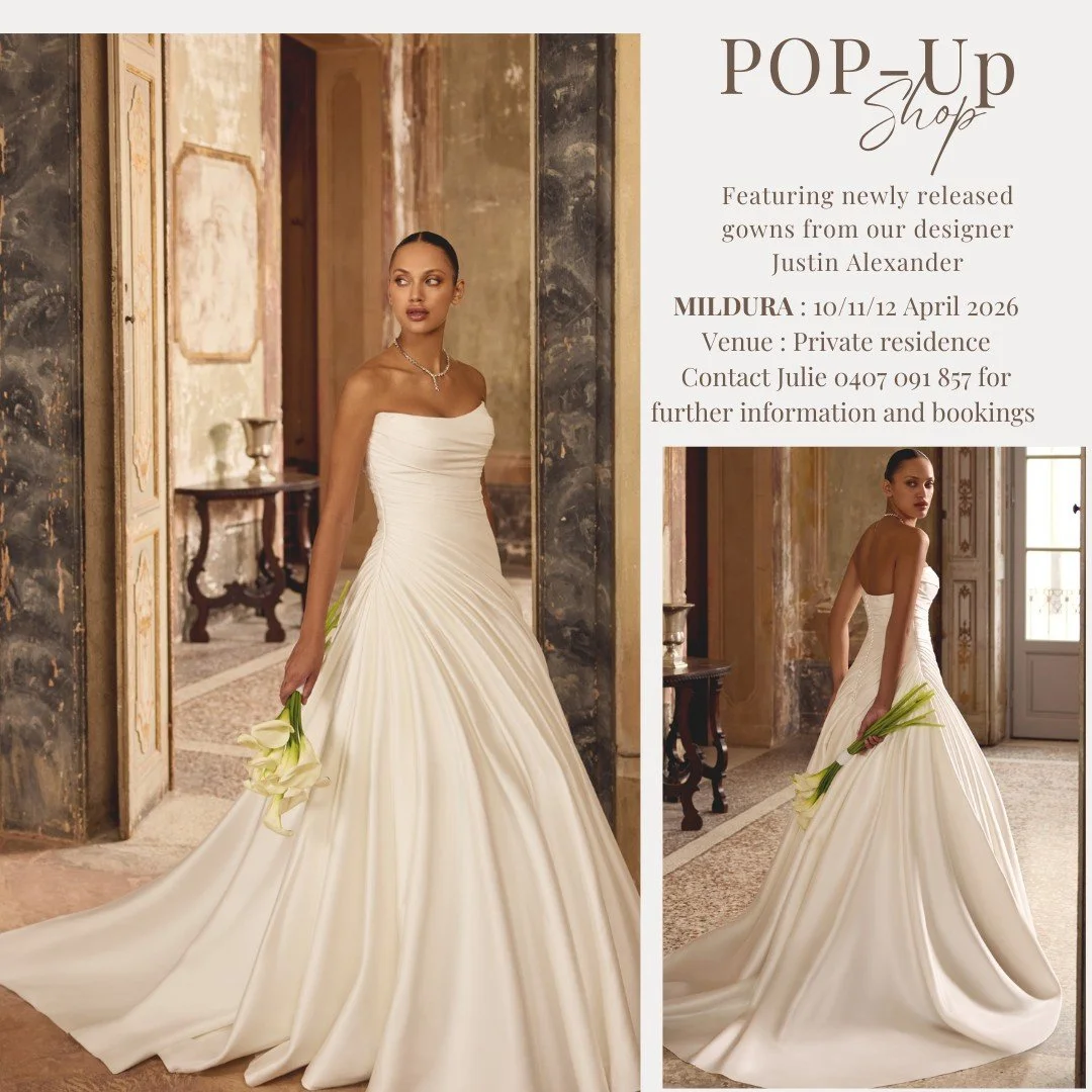 Mildura! We're coming your way! 
Been dreaming of a Miss Bella dress? Now's your chance to try on the dress of your dreams, book for our Mildura pop-up through our website.
April 10-12, book now to secure your spot!

#wedding #debutante #bridal #popu