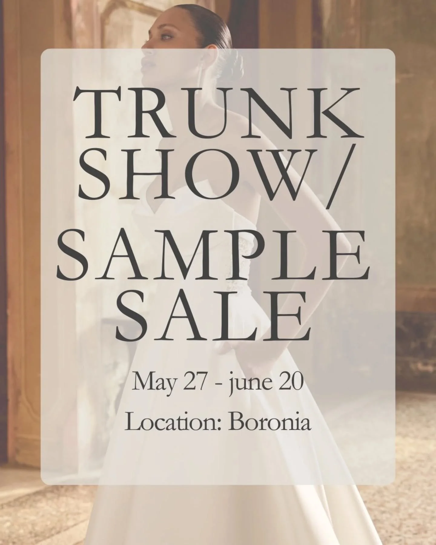 SURPRISE! Miss Bella is hosting our first Trunk show/sample sale for 2026! Swipe for all the details and the sneak peeks! 

#samplesale #trunkshow #justinalexander #bridalinspo #2027bride