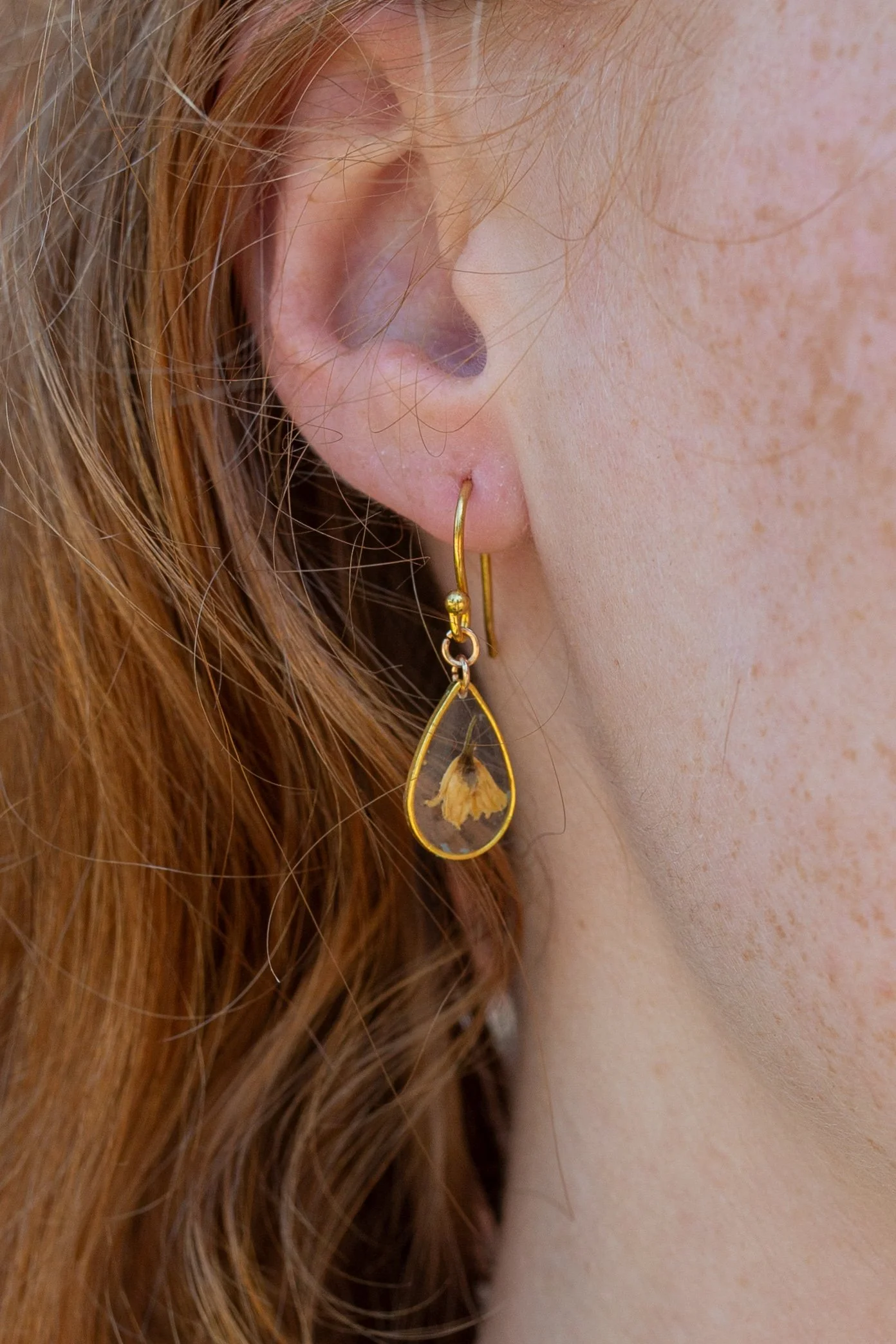 Teardrop Dangling Earrings, Lily of the Valley