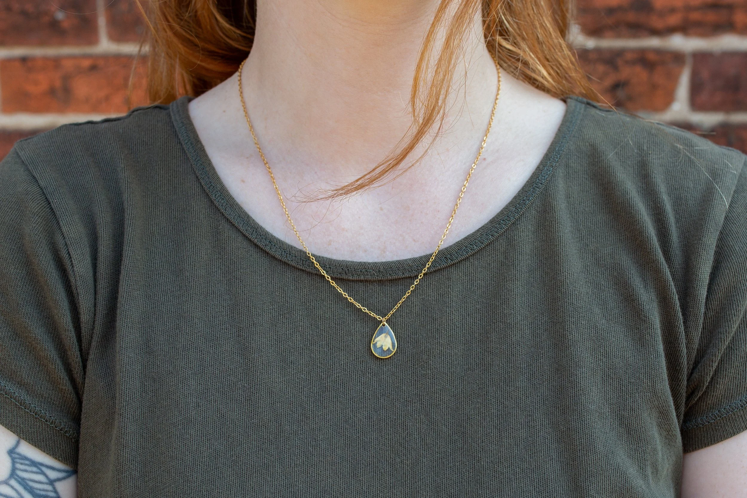 Teardrop Necklace, Lily of the Valley