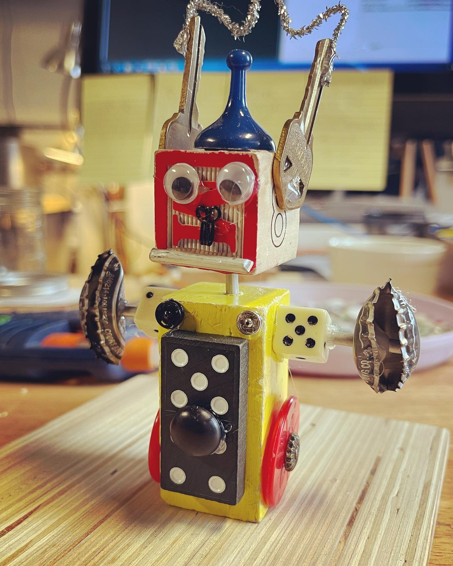 We made this toy bot from the March Makers Kit found @urbansquirrel253 We missed the contest deadline but saw all the really cool and creative submissions. Good job everyone! 

We just grabbed the April makers kit and are super excited to get creativ
