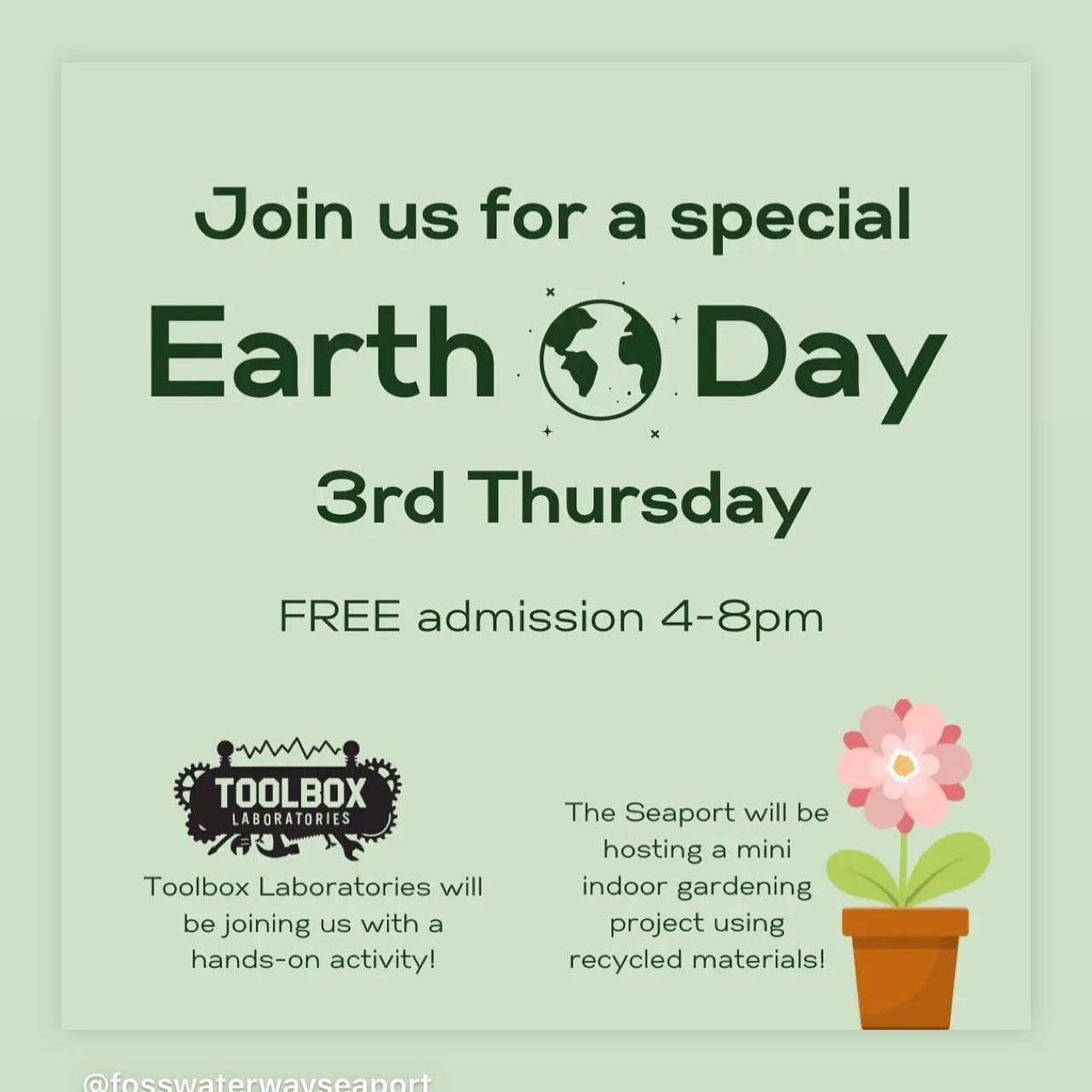 We&rsquo;re excited to be a part of an Earth Day event @fosswaterwayseaport on the 3rd Thursday this month! 

There will be two hands on activities on offer; we will be bringing our not a box project and the museum will be hosting a special gardening