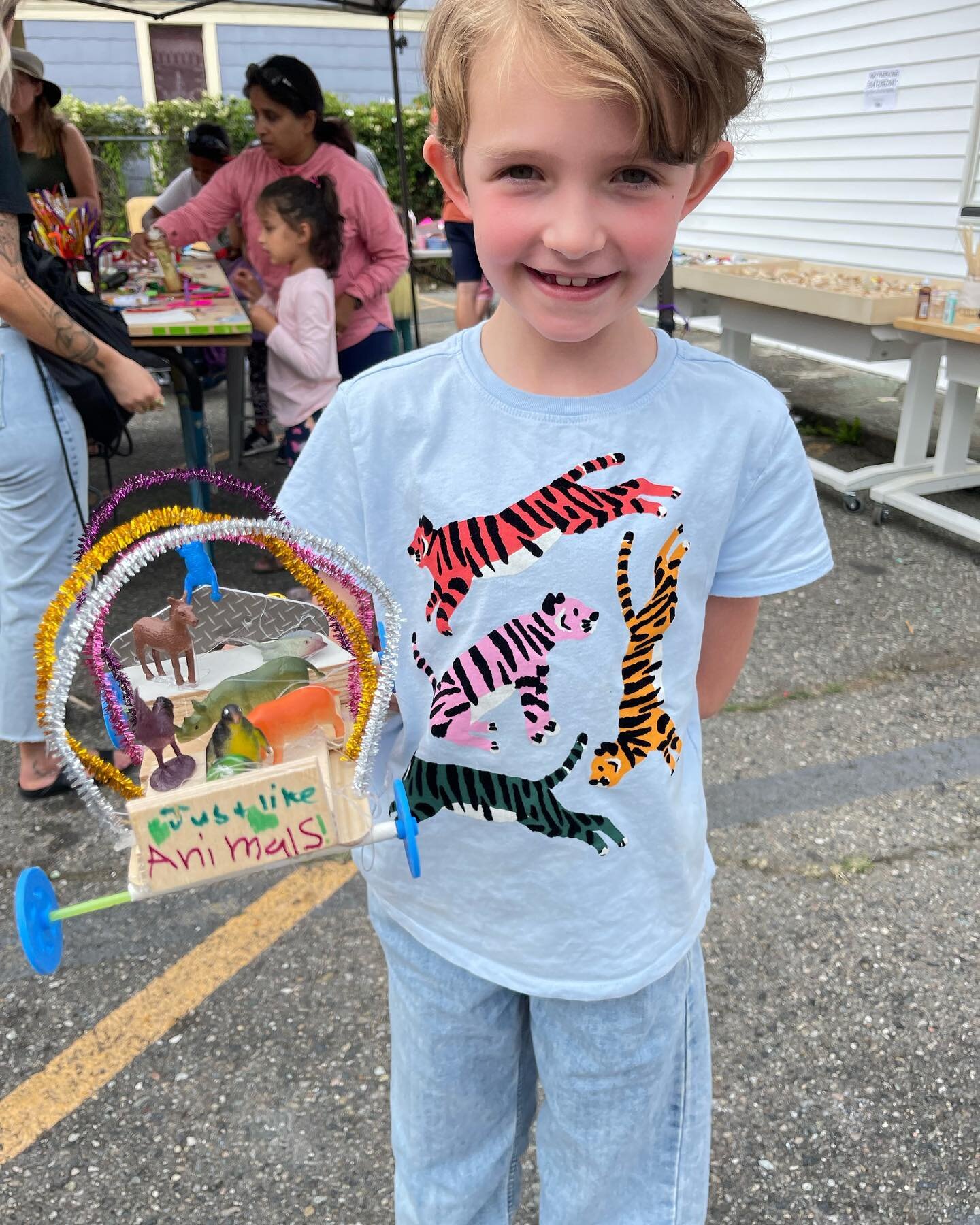 We are so inspired! 

After exhausting our pre prepared parts for our Art car on the Ave activity, we thought we&rsquo;d have to shut down early. 

Instead, using our silly random components and the brains of creative kiddos, we threw together some q