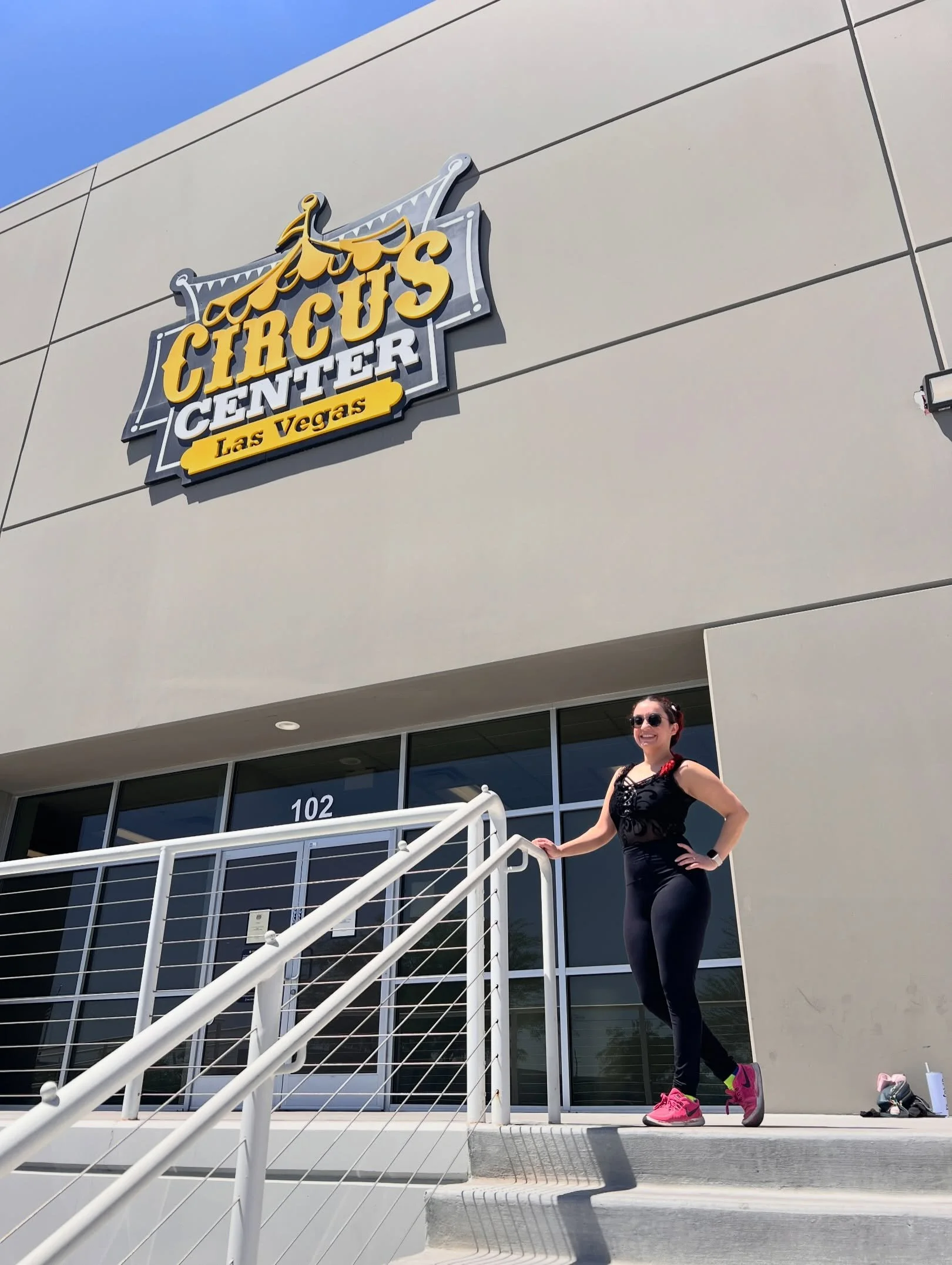 I&rsquo;m so glad I had this experience trying flying trapeze at @lasvegascircuscenter ! 🤩 Everyone was very kind and helpful and encouraging, and I had a blast for my first time trying this. Even the shuffle board with our names was such a cool tou