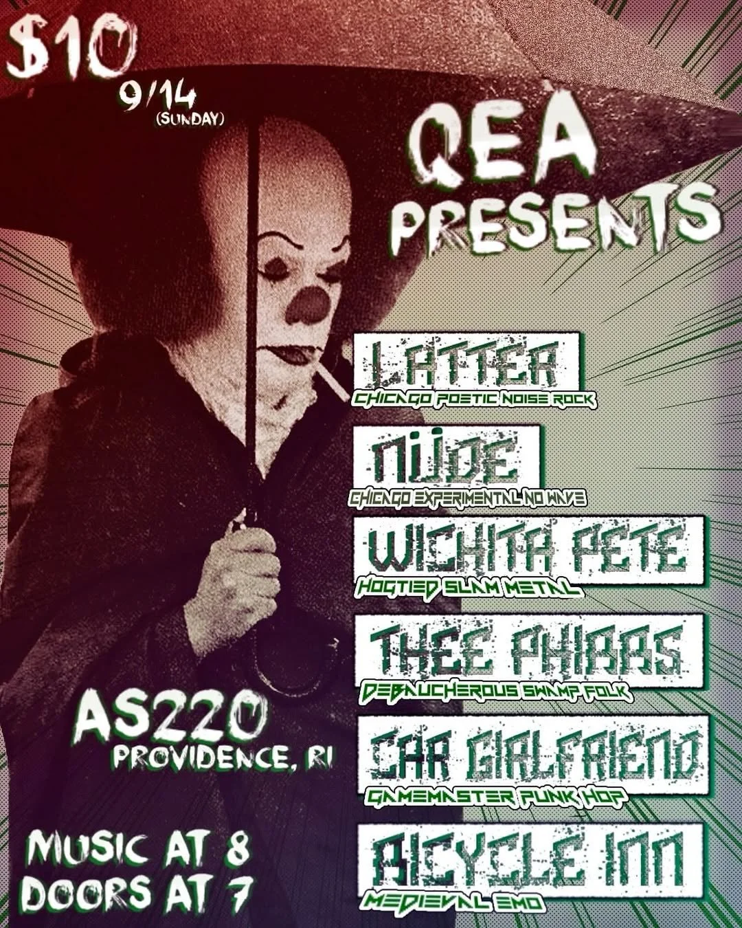 QEA Presents: Wichita Pete + Latter + Bicycle Inn + Thee Phibbs + Car Girlfriend