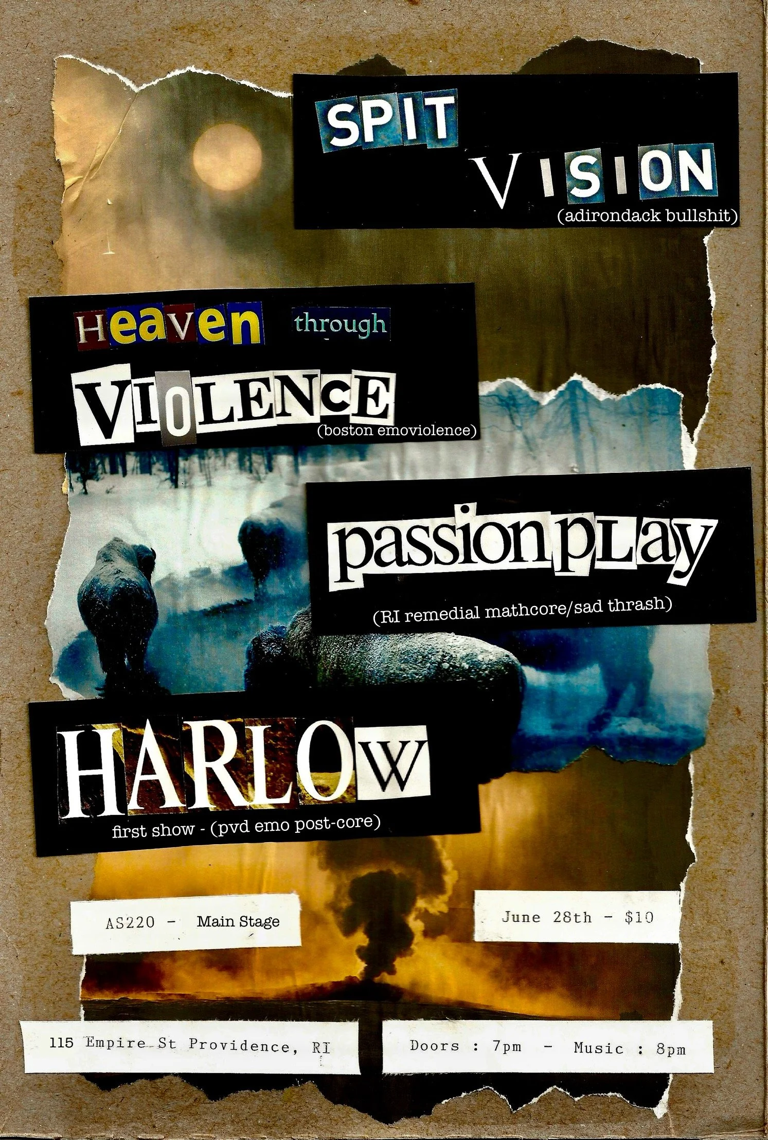 Spit Vision + Heaven Through Violence + passionplay + Harlow