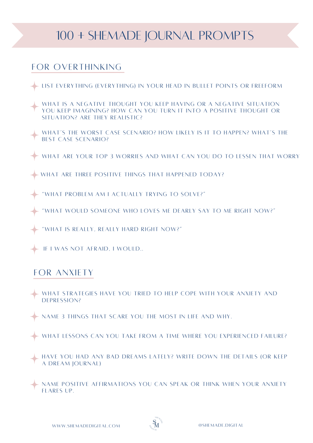 100+ SheMade Journal Prompts — SheMade Digital