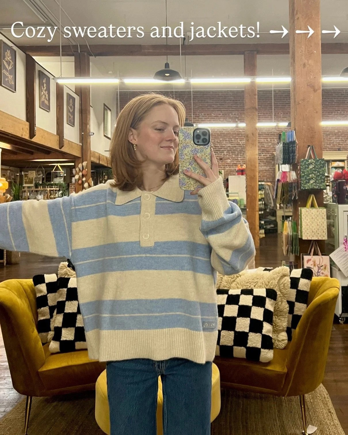 Stay cozy with our cold-weather knits and jackets! New arrivals weekly! ❄️🩵