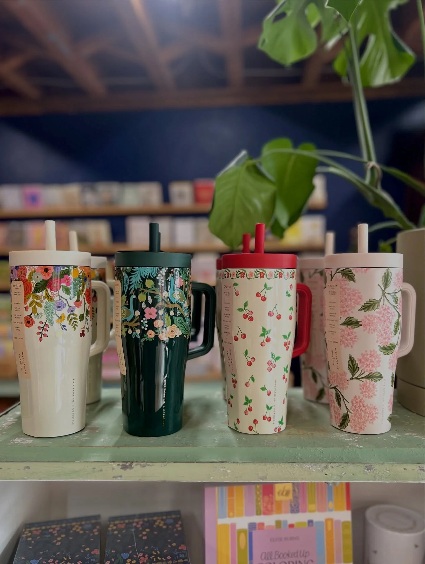 New @riflepaperco x @corkcicle drink tumblers just hit the floors! Shop today! 🌷🍒🦋