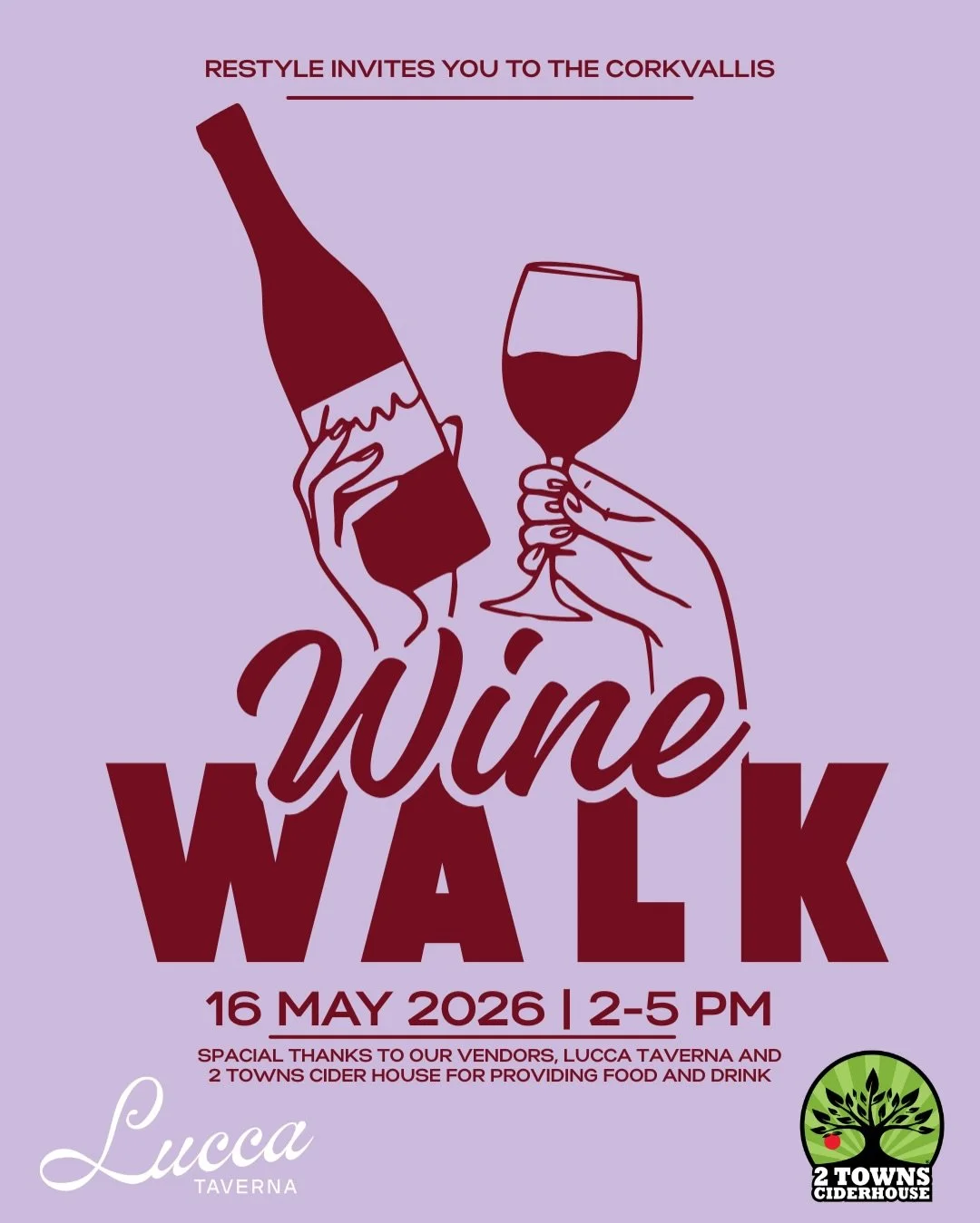 We are so excited to announce that we will be hosting 2 Towns Ciderhouse for the CorKvallis Wine Walk!

Known for crafting bold, innovative ciders with real ingredients and no shortcuts, 2 Towns has become a local favorite for a reason 🍏

From orcha