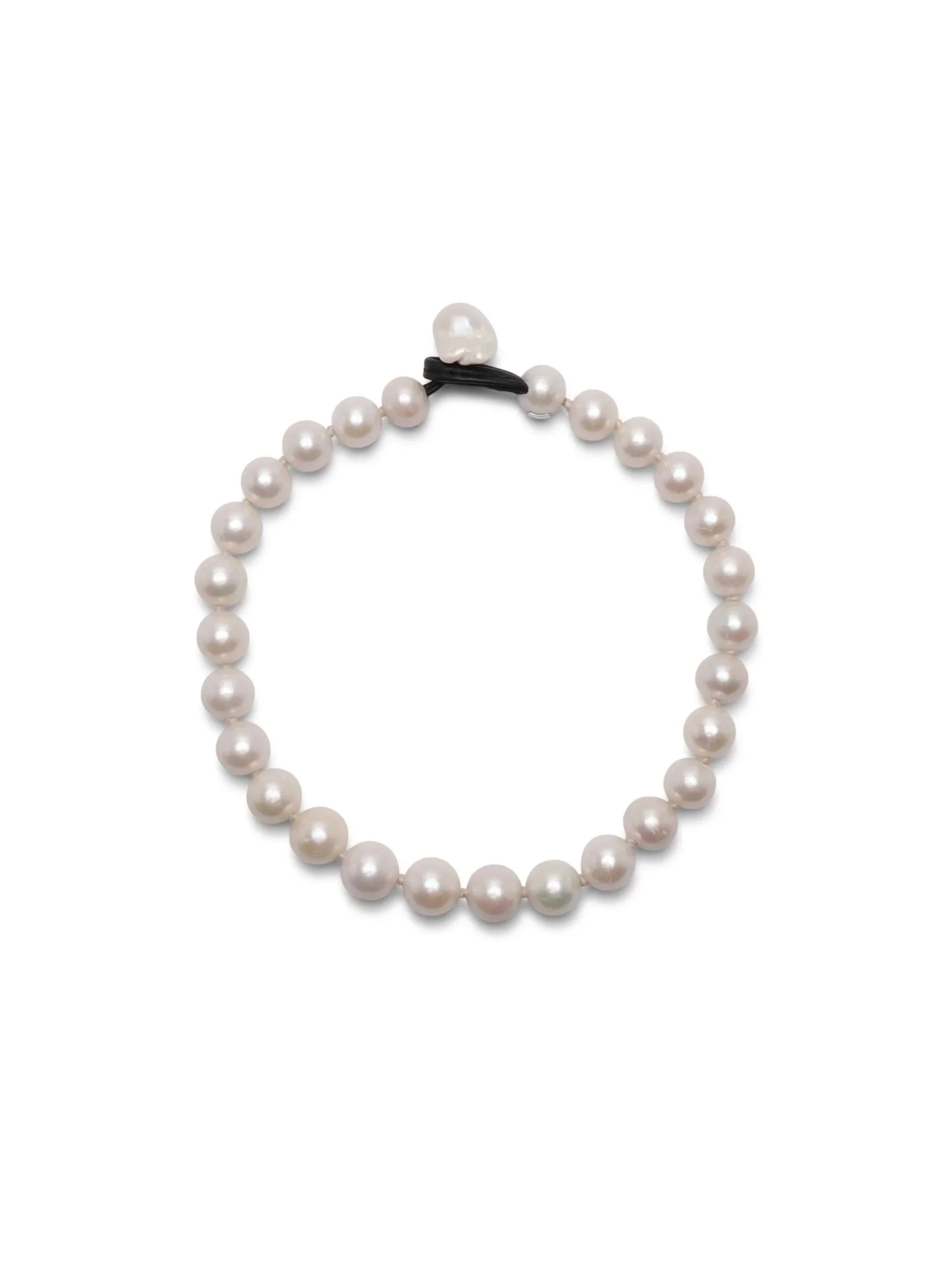 FRESHWATER PEARL, LEATHER NECKLACE $1900.00