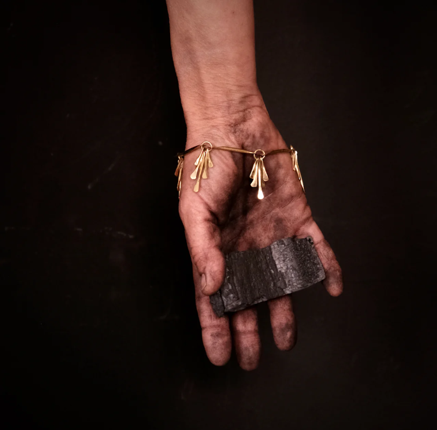 BRASS FEATHER BRACELET $175.00