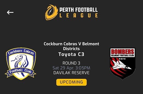 Round 3 sees the boys away to Cockburn Cobras. The colts get the win due to forfeit which means only the reserves and league will be playing. Beautiful weather so get down and support the boys. We will be at the Belmont tavern Saturday night for awar