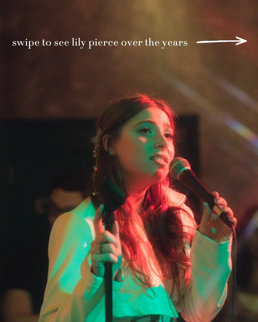 Lily&rsquo;s been performing on stage for years!! swipe through to see her grow from some of her first shows to her signature look today

episode with @lilypierceofficial out now! 

discover your new favorite indie musician on the emily spins it podc