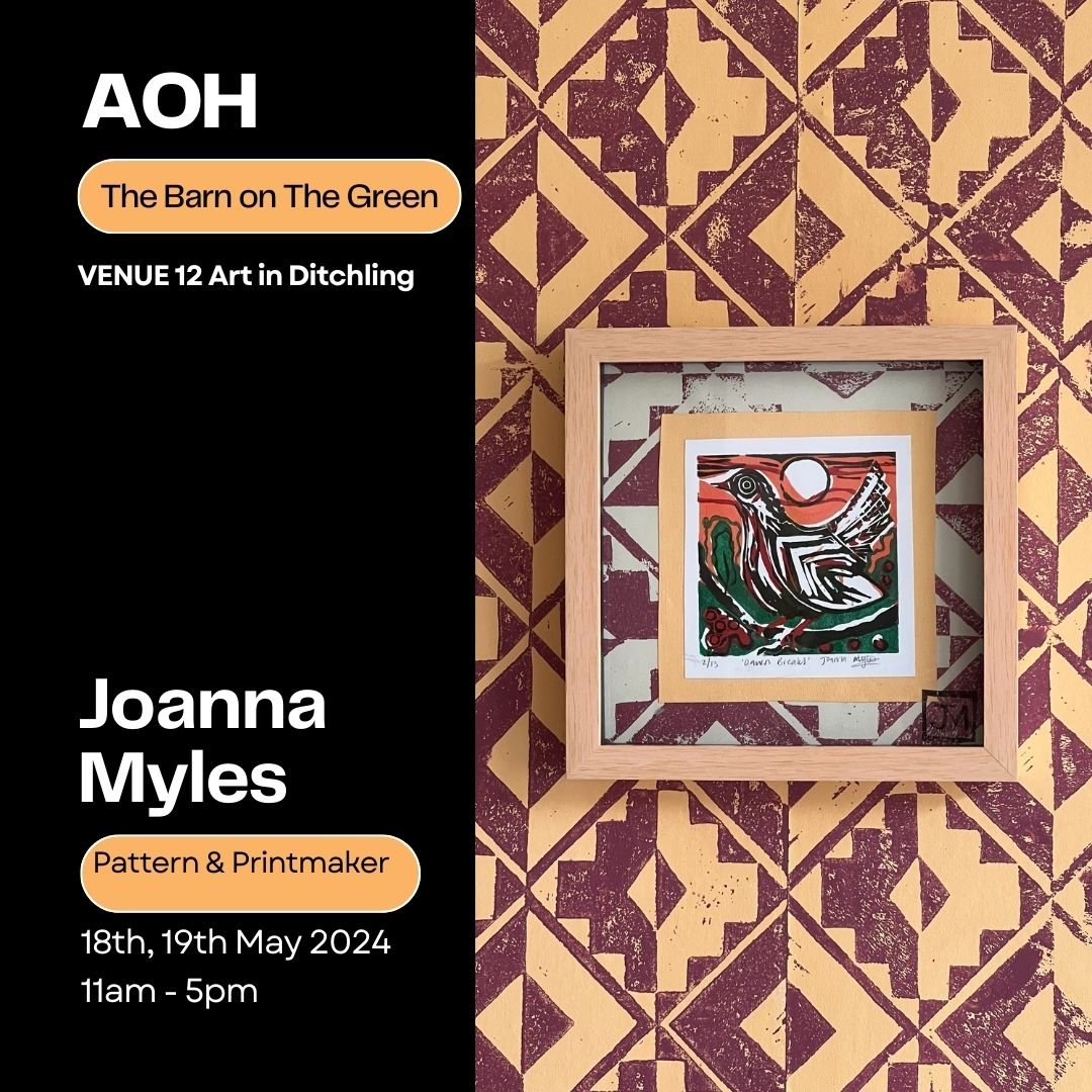 Our very own @joannamylesartist will be showing a selection of her bestselling wallpapers, LTD edition lino prints, and joyful ceramics on the 11th, 12th, 18th &amp; 19th May @artistsopenhouses 

Jo is becoming a maker of interest, highly collectible
