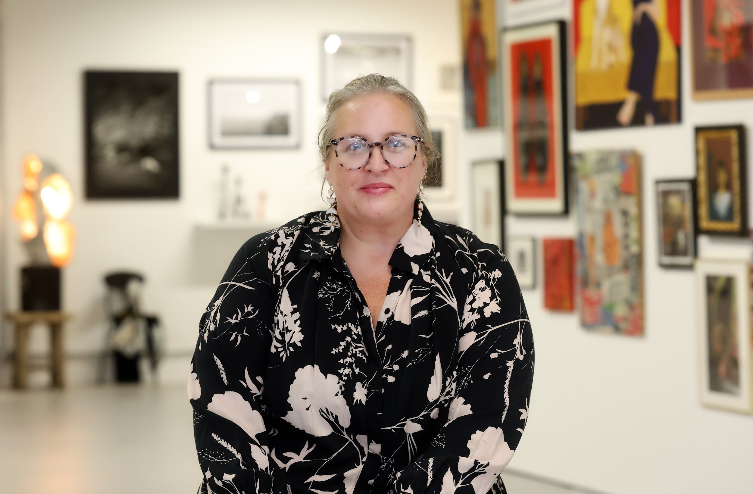 Joanna Myles, artist and founder, photographed at The Sussex 2025 exhibition by Sussex Contemporary
