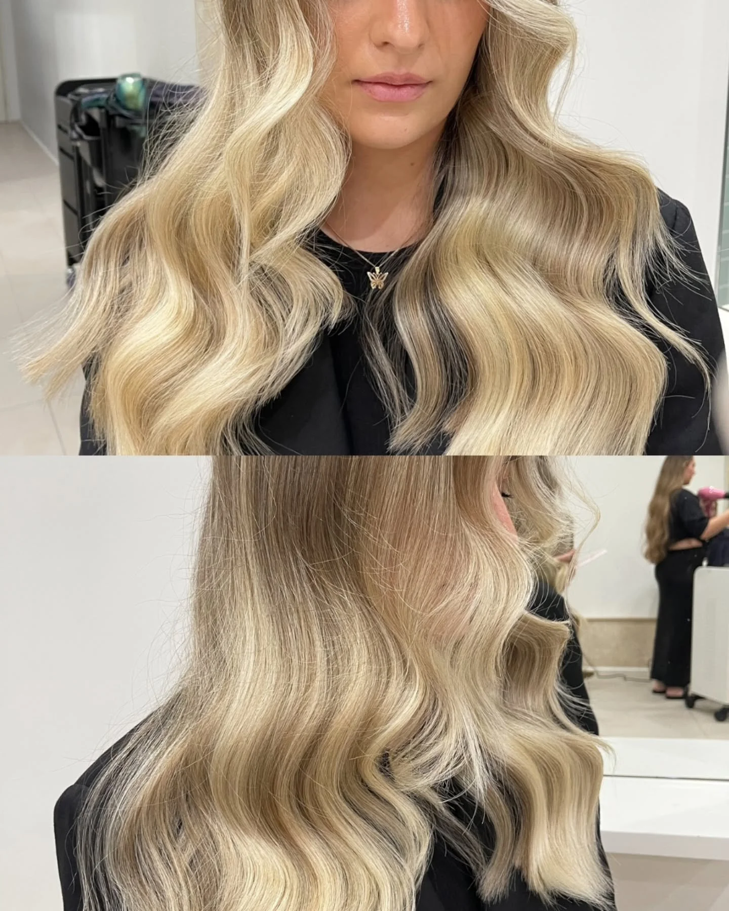 Nothing was going to stop us from showing this off, not even bad night light 🤏🏼

Our talented gal @tamara_ladylox bringing this blondey back to life with strategically placed foils, lifting the hair to create big impact and blend perfectly 🤍

Book