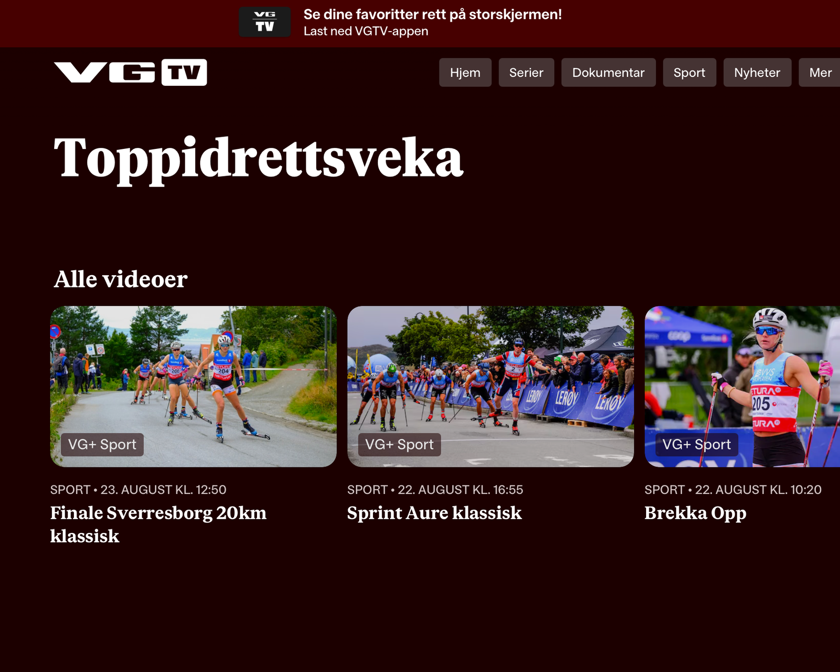 Slik ser du Toppidrettsveka på VGTV