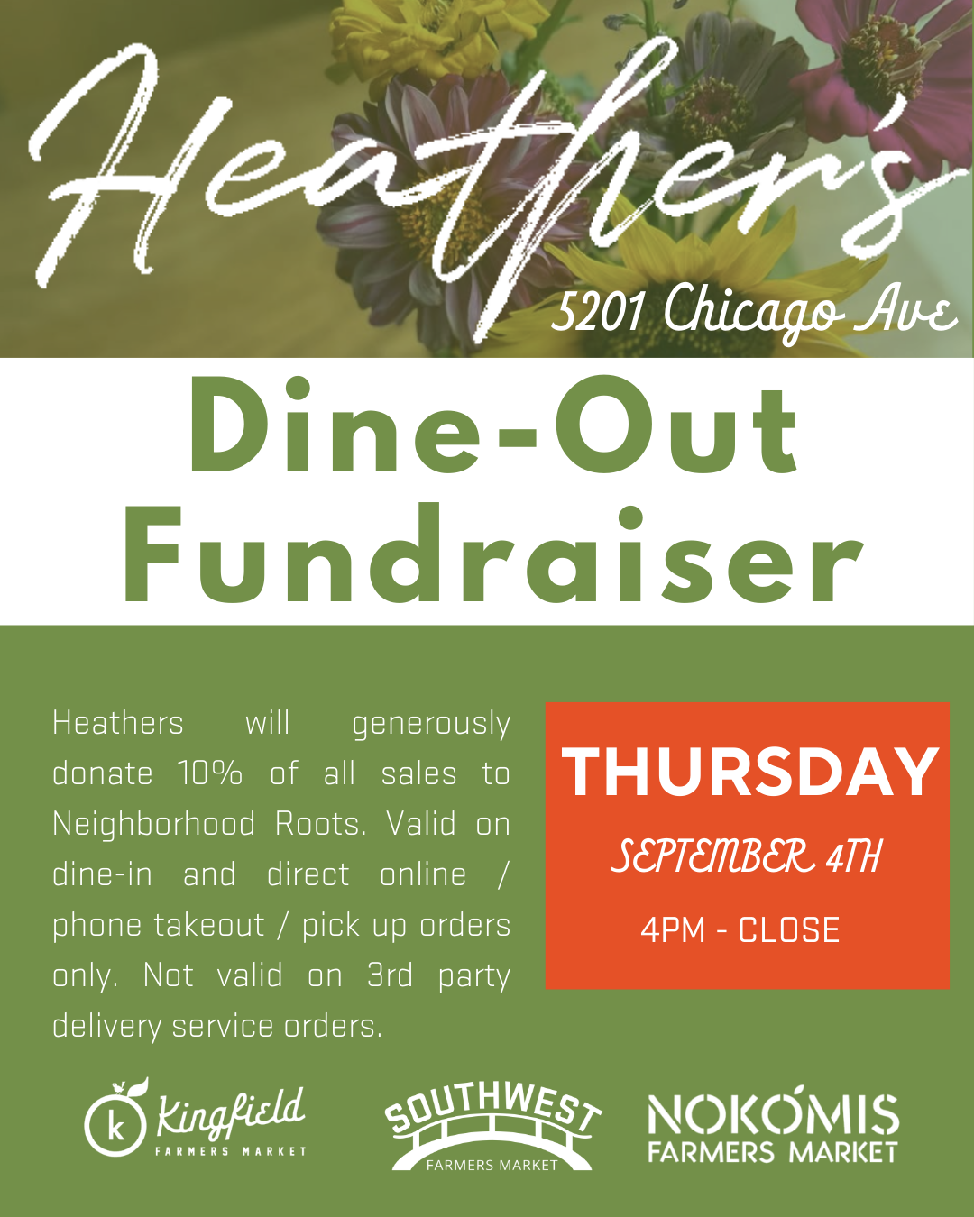 Heather's Restaurant Dine Out Fundraiser
