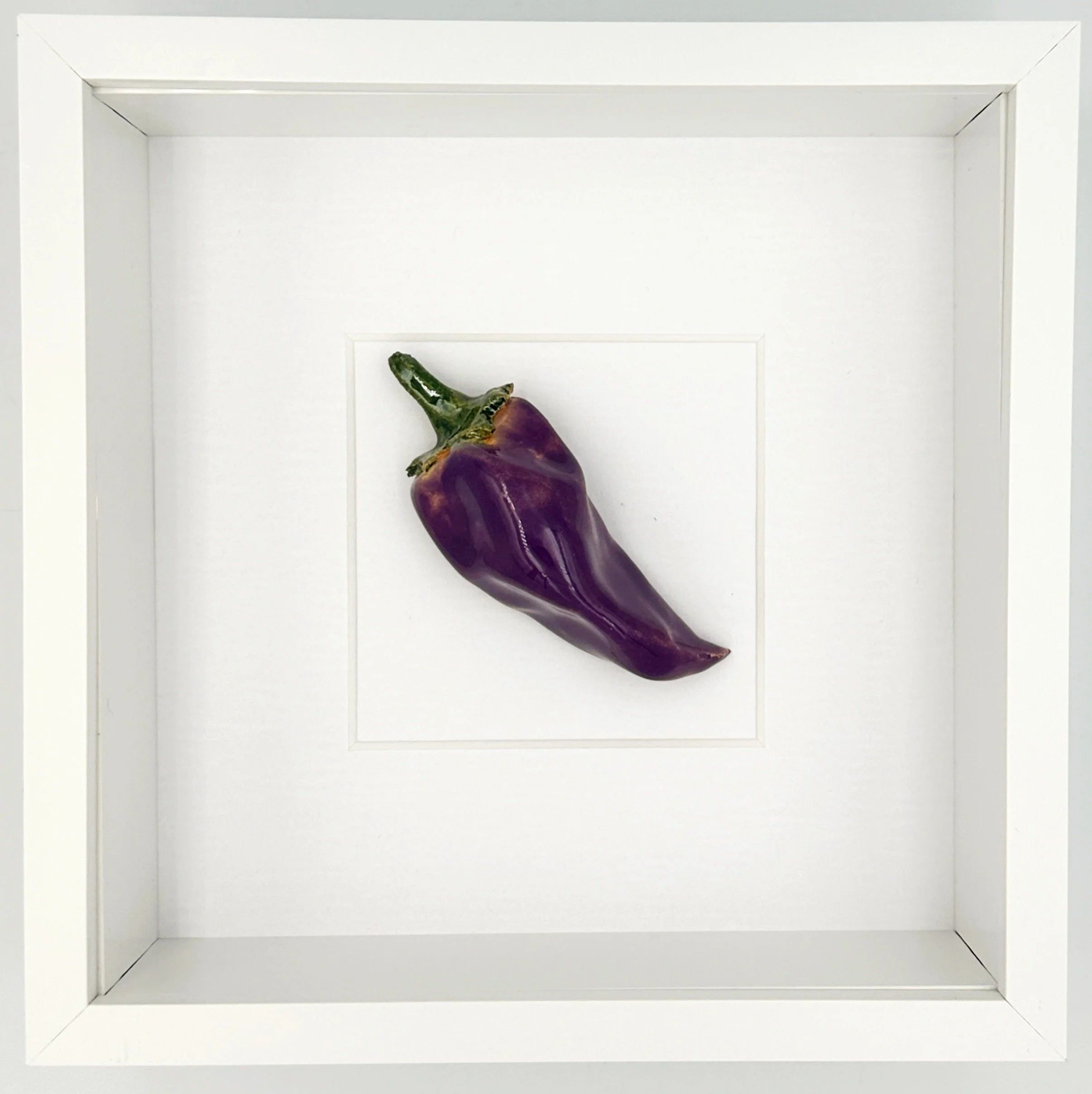 Ceramic chilli. Food artwork. Handmade ceramic vegetables for kitchen wall art.